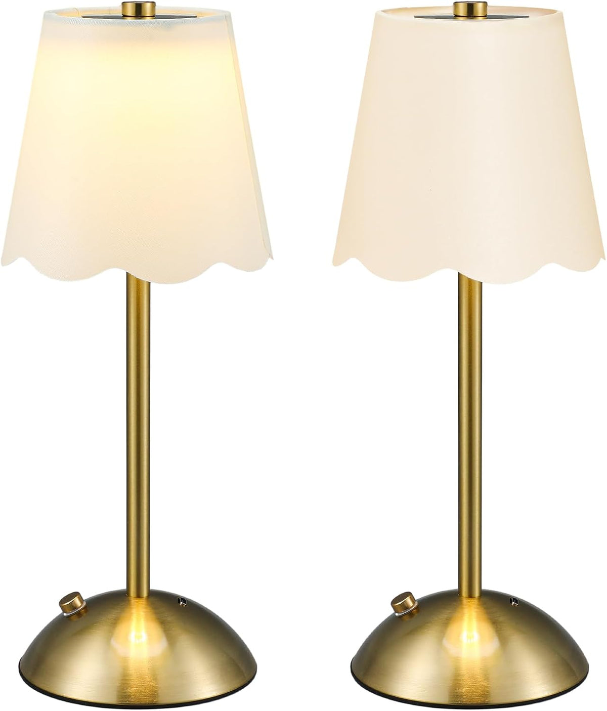 2 Pack Rechargeable Cordless Table Lamps 11.8 Inch Touch Battery Operated Gol...