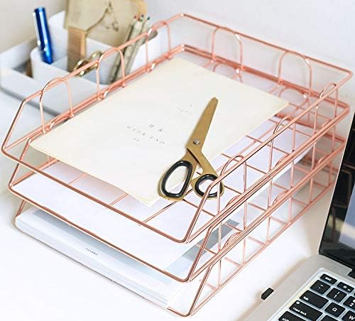Rose 4-Tier Stackable Paper Tray Desk Organizer