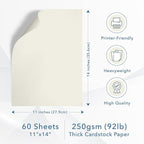 MOS Off-White Cardstock Paper 11 x 14 Inch — Heavyweight Poster Board Card Stock - Image 2