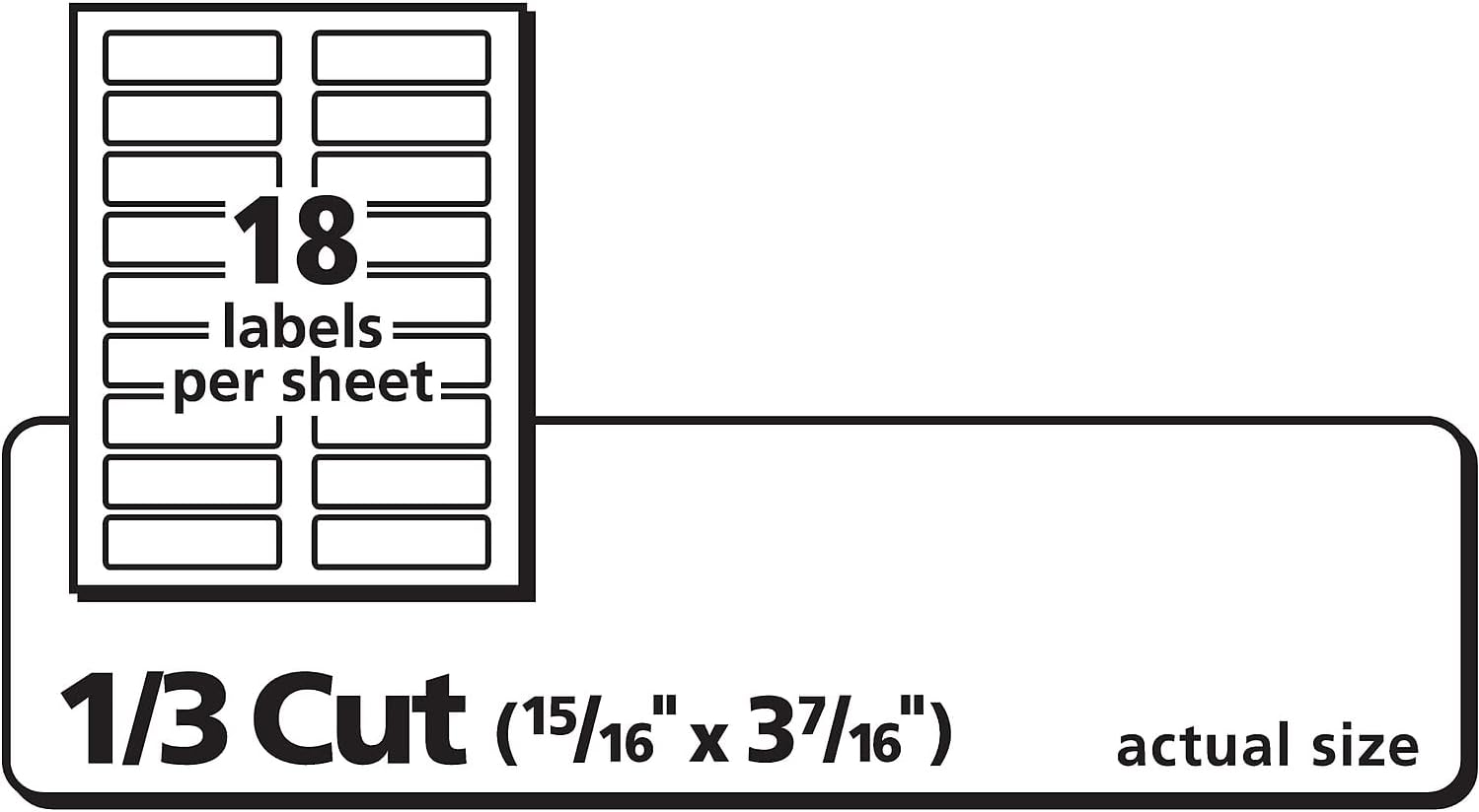 Avery TrueBlock Extra Large File Folder Labels, 15/16" x 3-7/16", 450 Printable Labels, White (5027)