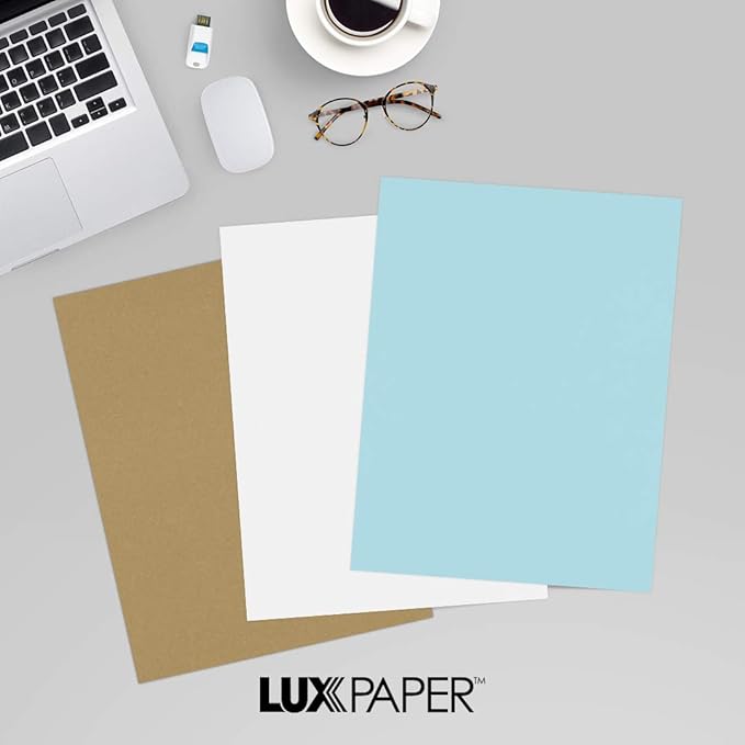 LUXPaper 8.5" x 11" Paper | Letter Size | Pastel Blue | 60lb. Text | 500 Qty - Image 9