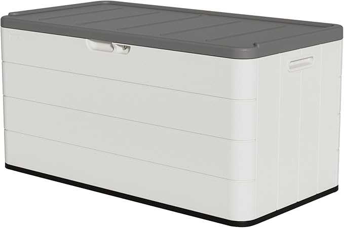 Decksplore 100 Gallon Outdoor Storage Box Waterproof Lockable Resin Deck Box by Decksplore%E2%80%94BuiltforOutdoor