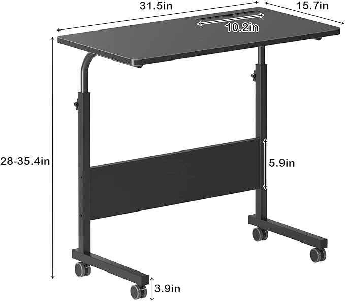DlandHome Mobile Bed Table 31.5 Inch, Adjustable Side Table Laptop Computer - Image 3