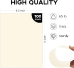 100 Sheets Cream Cardstock 8.5 x 11 Off White Card Stock, Goefun 65lb Ivory - Image 2