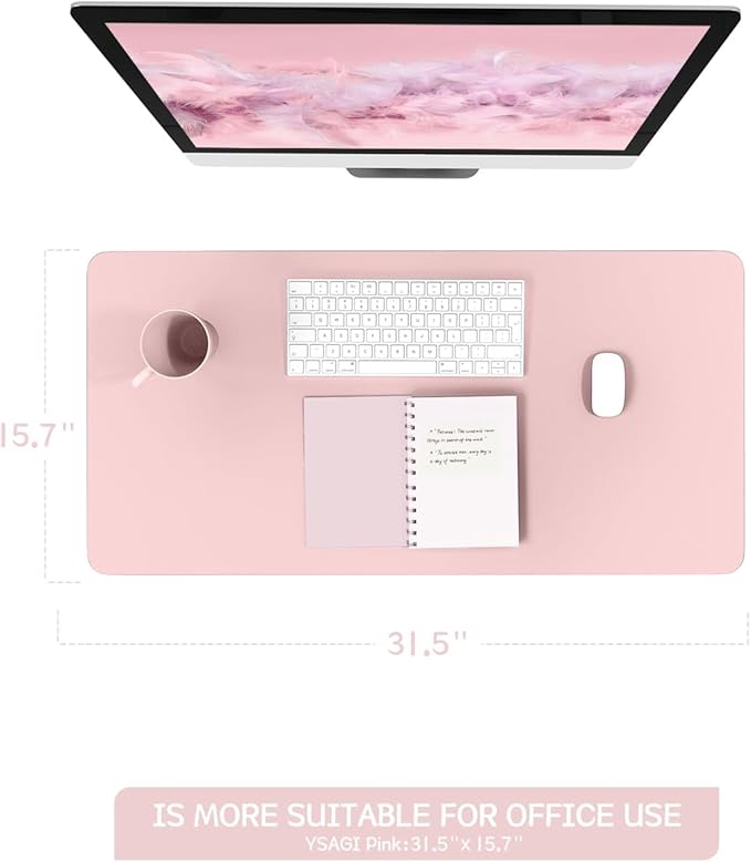 YSAGi Non-Slip Leather Desk Pad Blotter, Waterproof Laptop Computer Desk - Image 7