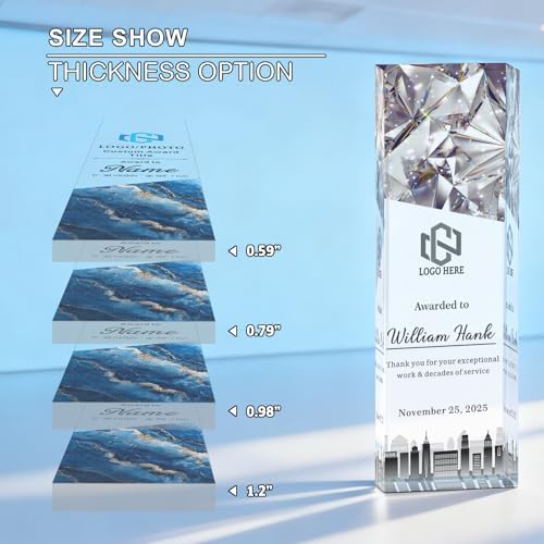 Personalized Employee Recognition Trophy, Custom Years of Service Award | customized with name, title and year for employee appreciation, work anniversaries, team achievements and office display