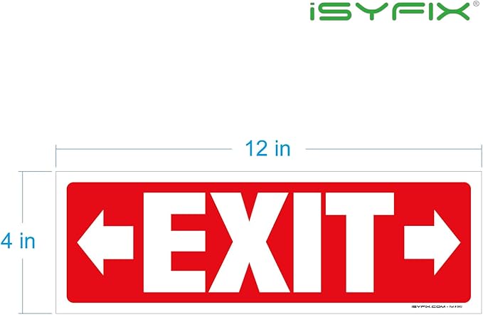 iSYFIX Exit Signs Stickers 12 Pack 12x4 Inch - Image 7