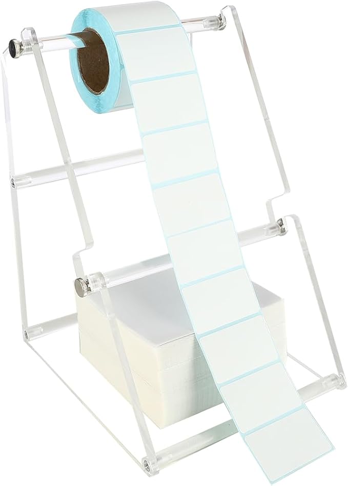 Label Roll Holder for Rolls and Fanfold Labels, Acrylic Label Holder for by nine-tailed+fox