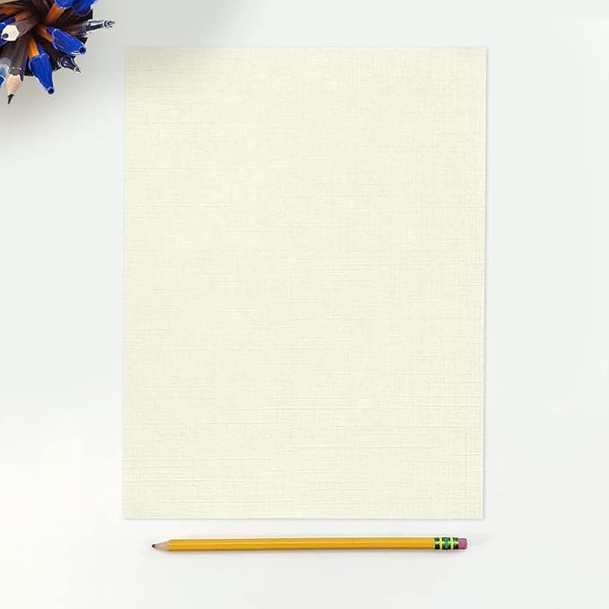 LUXPaper 8.5" x 11" Classic Linen Paper | Letter Size | Natural White | 70lb. - Image 3