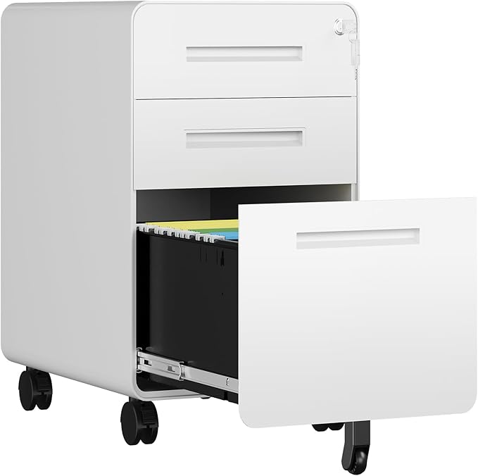 AFAIF 3 Drawer File Cabinet, Fully Assembled Mobile File Cabinets by AFAIF