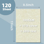 120 Sheets Parchment Paper for Certificates, 8.5" x 11", 100 GSM Double-Sided - Image 2