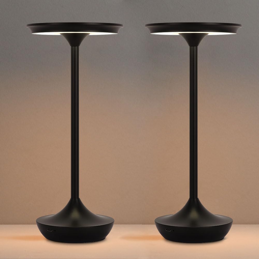 Cordless Rechargeable Table Lamps, Portable 6000mAh Battery Desk Lamp Waterpr...