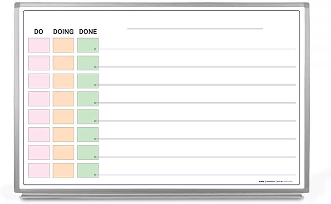 Do - Doing - Done List Whiteboard 48" x 36" by CreativeSafetySupply