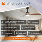 addlon 52 inch solid wood ceiling fans with showing dimensions