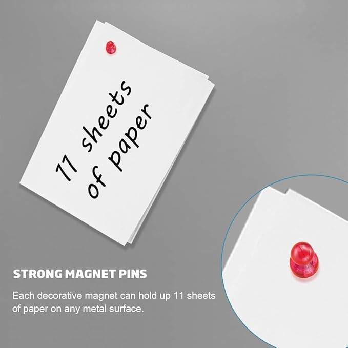 48Pack Colorful Push Pin Magnets 6 Assorted Color Office Magnets - Image 3
