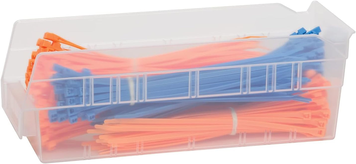 Akro-Mils 30120 Heavy Duty Plastic Shelf Bins, 12"x 4"x 4", Cl...