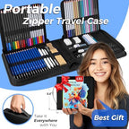 drawing set sketching kit, pro art supplies sketch shown in use