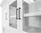 Modern Wood Hutch With Doors Storage Hutch Fully Assembled White