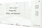 J&J worldwide Glass Dry Erase Board 6' x 3', Glass Whiteboard Magnetic