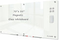 J&J worldwide Glass Dry Erase Board 6' x 3', Glass Whiteboard Magnetic by JJworldwide