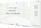 J&J worldwide Glass Dry Erase Board 6' x 3', Glass Whiteboard Magnetic by JJworldwide