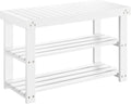Pipishell Bamboo Shoe Rack Bench, 3-Tier Sturdy Shoe Organizer, Storage Shoe
