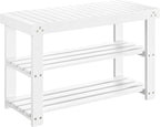 Pipishell Bamboo Shoe Rack Bench, 3-Tier Sturdy Shoe Organizer, Storage Shoe by Pipishell