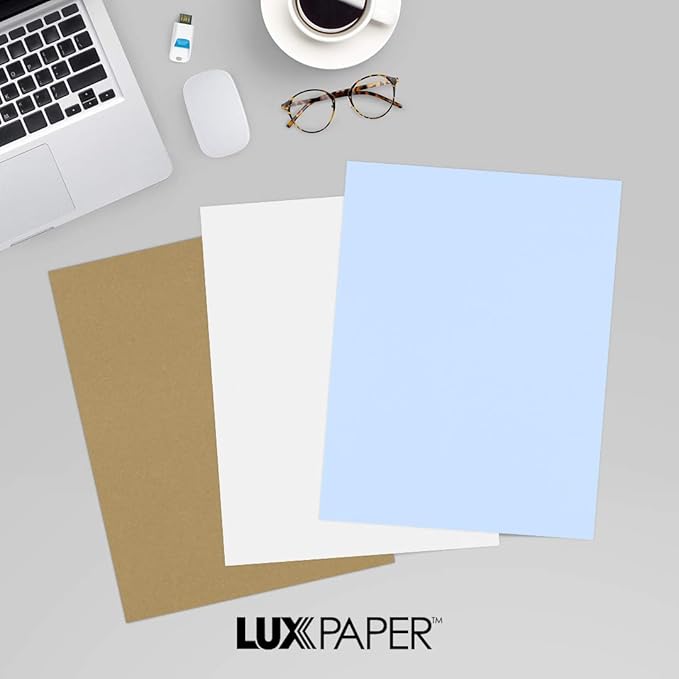 LUXPaper 8.5" x 11" Paper | Letter Size | Baby Blue | 80lb. Text | 50 Qty - Image 9