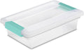 Sterilite 18-Pack Clip Box, Stackable Clear Plastic Bins