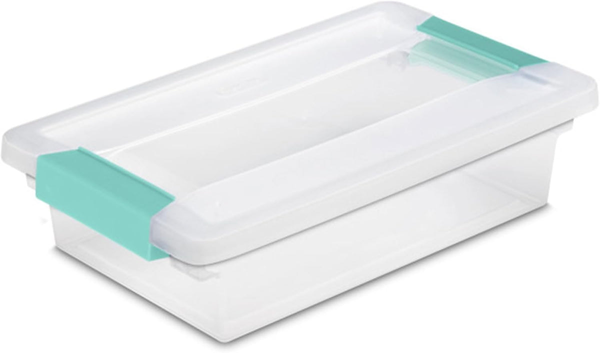 Sterilite 18-Pack Clip Box, Stackable Clear Plastic Bins
