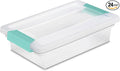 Sterilite 24-Pack Clip Box, Stackable Clear Plastic Bins by Sterilite