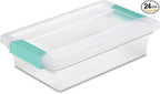 Sterilite 24-Pack Clip Box, Stackable Clear Plastic Bins by Sterilite
