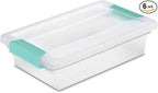 Sterilite 6-Pack Clip Box, Stackable Clear Plastic Bins by Sterilite