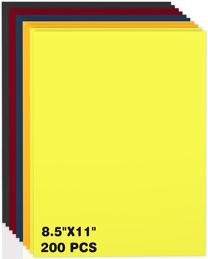 Colored Cardstock 8.5 x 11, 200 Sheets Heavyweight Cover Cardstock Printer by Nichela