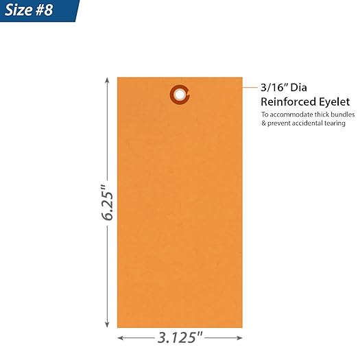SmartSign 6.25 x 3.125 inch “Orange” Blank Tyvek Shipping Tags - Image 3