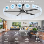 ohniyou 60'' industrial ceiling fan no light for on a desk or shelf