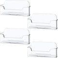 Qizpcer 4 Pack Clear Plastic Business Card Holder, Acrylic Business Card Display by Qizpcer