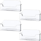 Qizpcer 4 Pack Clear Plastic Business Card Holder, Acrylic Business Card Display by Qizpcer