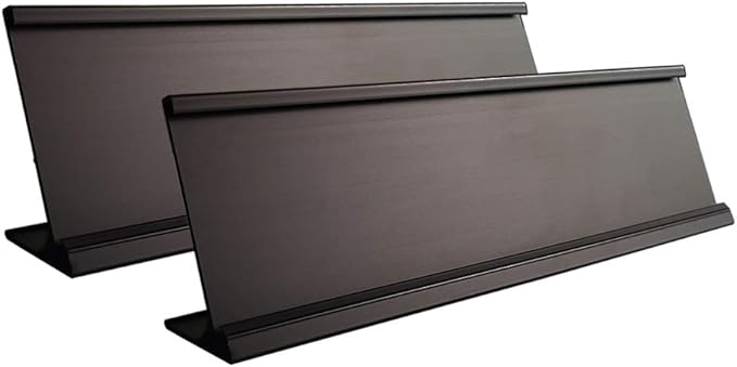 2" x 8" Aluminum Desk Name Plate Holder, Office Business Desk Sign Holder by Unknown