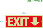 iSYFIX Exit Signs with Directional Down Arrow, Glow in the Dark, - Image 8