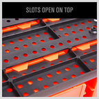 horusdy wall mounted storage bins parts rack 30pc on a desk or shelf