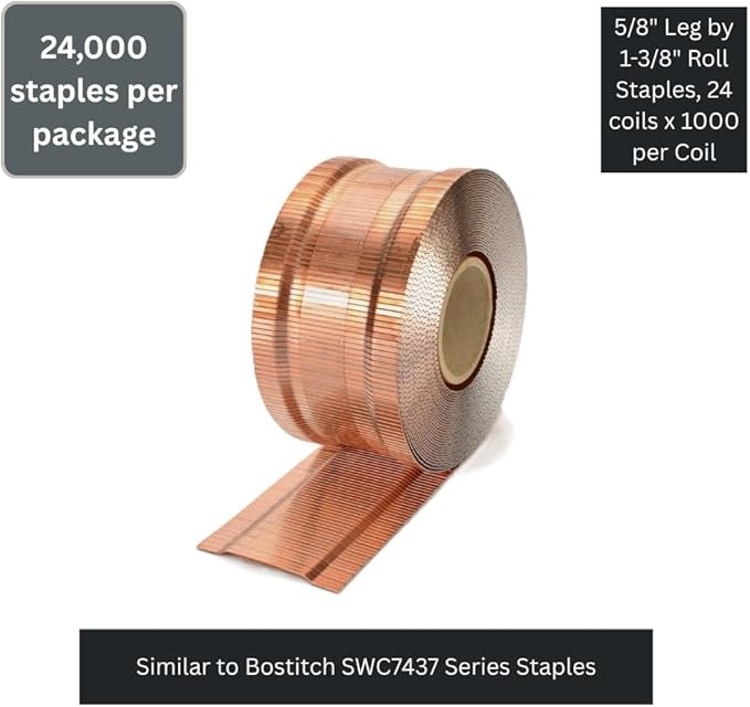 Klinch-Pak K-SWC7437-5/8, 5/8" Leg by 1-3/8" Roll Staples, 000 per Package - Image 3
