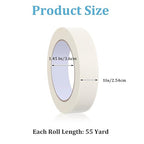 HOFURME 12 Rolls Masking Tape Bulk 1 Inch White Beige Masking Tapes - Image 2
