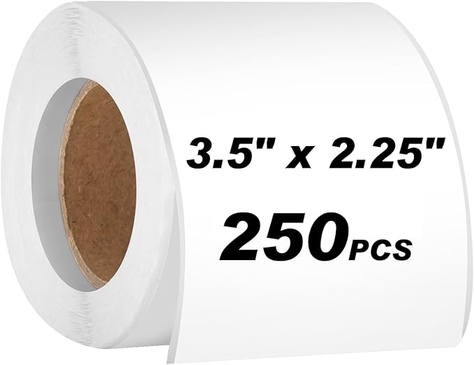 250pcs 3.5 x 2.25 Inch Blank Name Tag Stickers by AUXMOTEC