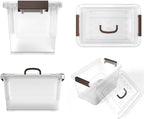 WYT 6-Pack Clear 7 Quart Storage Latch Box/Bins, Plastic Stackable Latching Box - Image 3
