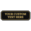 Custom Wall or Door Sign, Personalized Notched Plaque Engraved Message by SigoSigns
