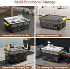20&40qt stackable storage bins with lids trays craft showing dimensions
