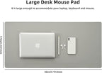 Wolaile PU Leather Desk Pad Blotter, Light Grey Waterproof Office Desktop Mat - Image 4