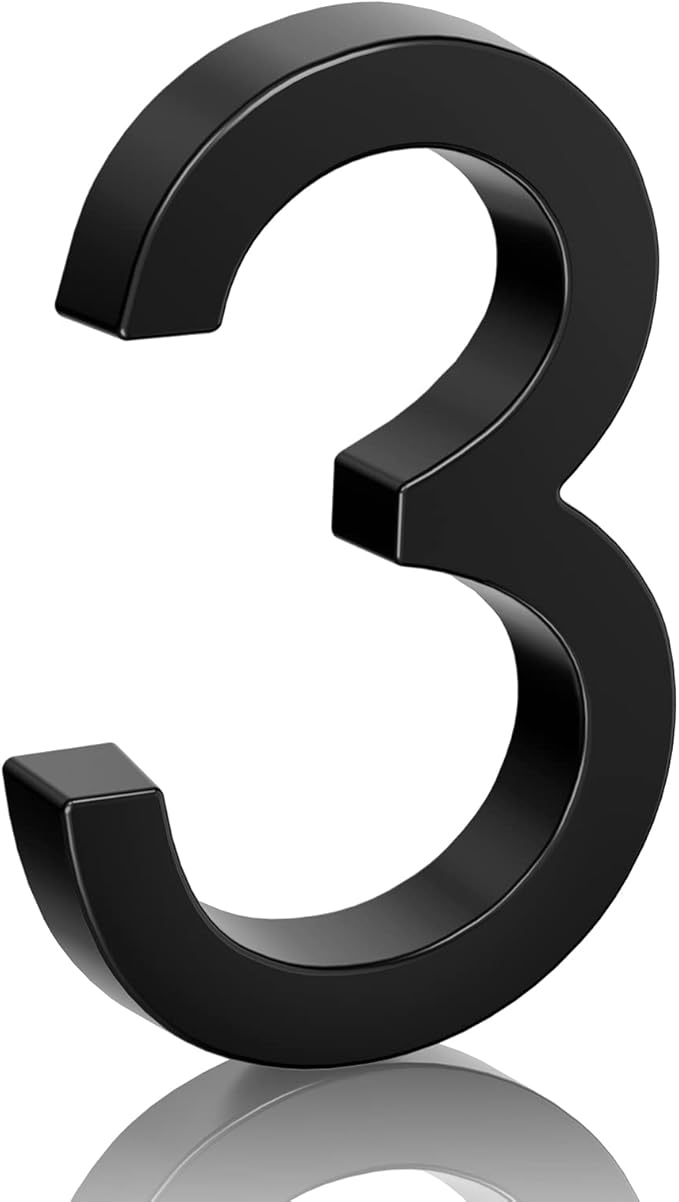 6" Floating Stainless Steel Address House Number, Modern Metal Anti-Rust House by MerearDecoration