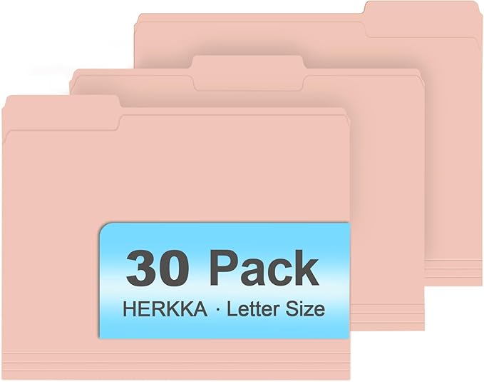 File Folder, HERKKA 30 Pack 1/3 Cut Tab File Folders, File Folders Great by HERKKA
